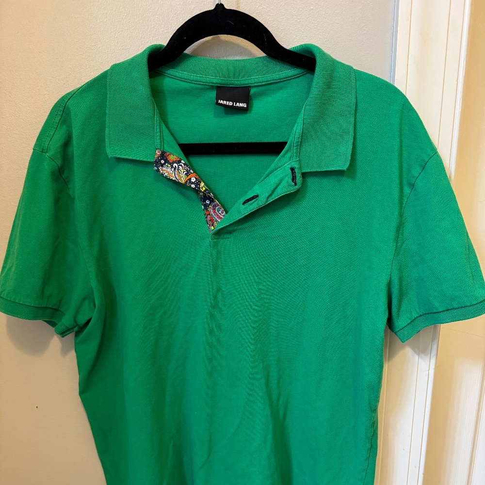 Jared Lang Kelly Green Short Sleeve Collared Polo Shirt, Men’s Size XL